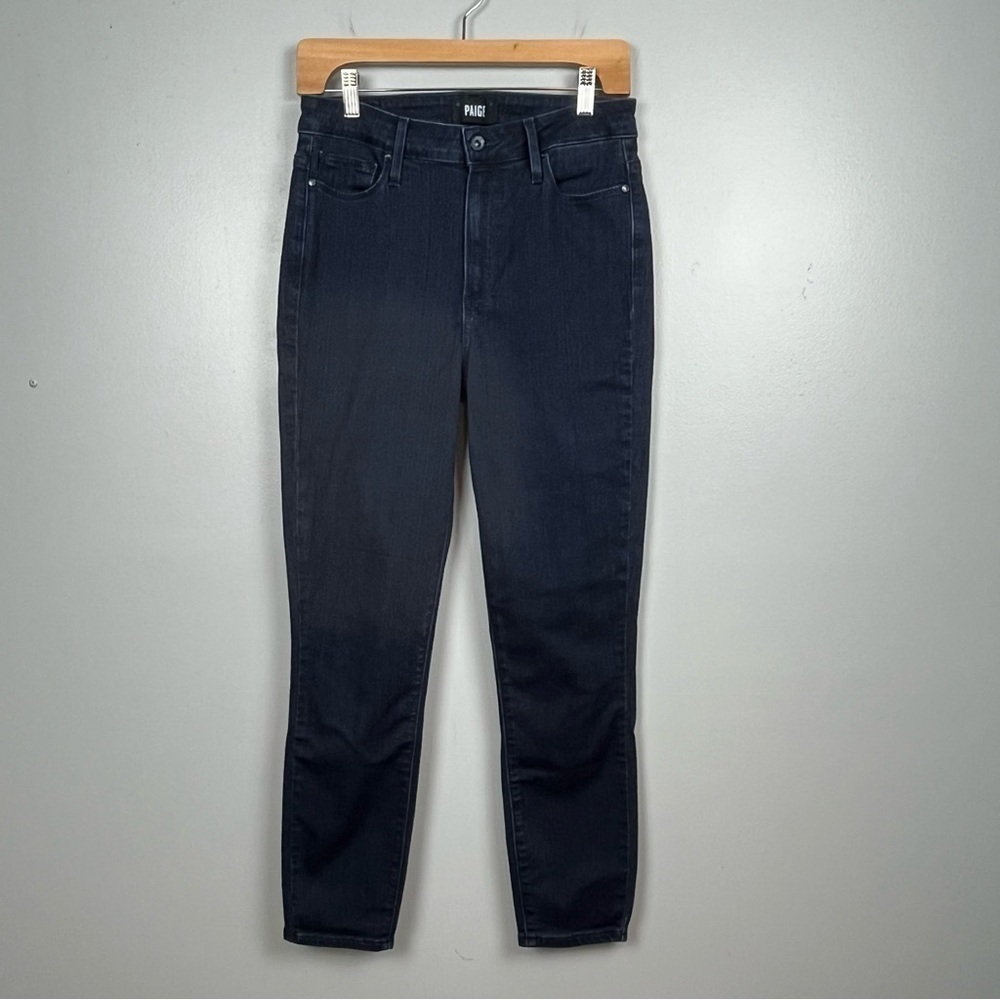 Paige dark wash Margot Crop rayon cotton blend denim jeans, size 29.